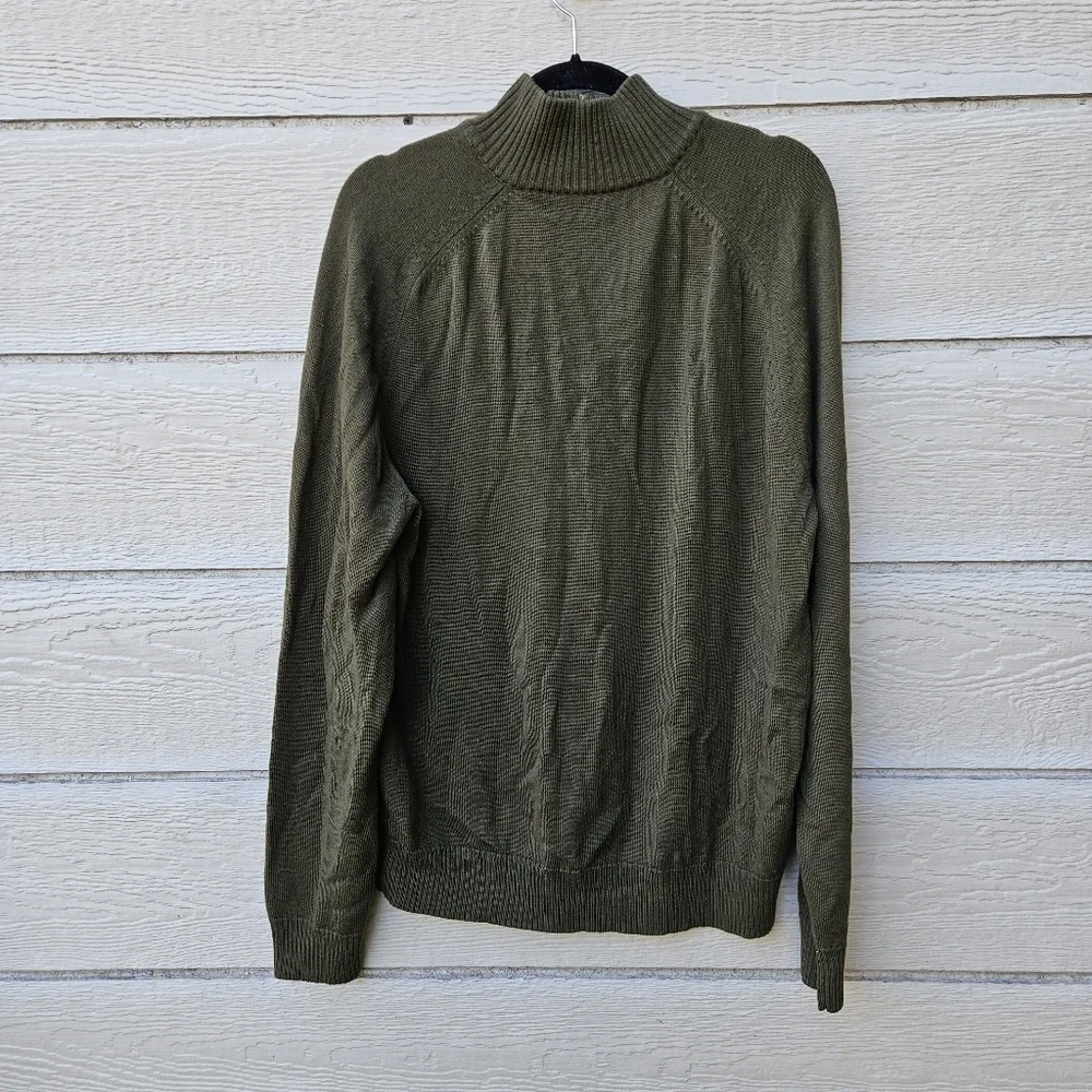 J. Crew dark olive merino wool quarter zip sweater XL